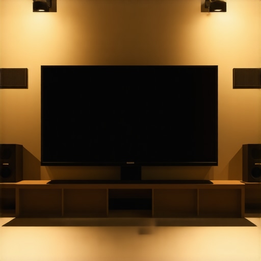 Elegant home entertainment room featuring a projector and ultra-wide monitor for immersive viewing