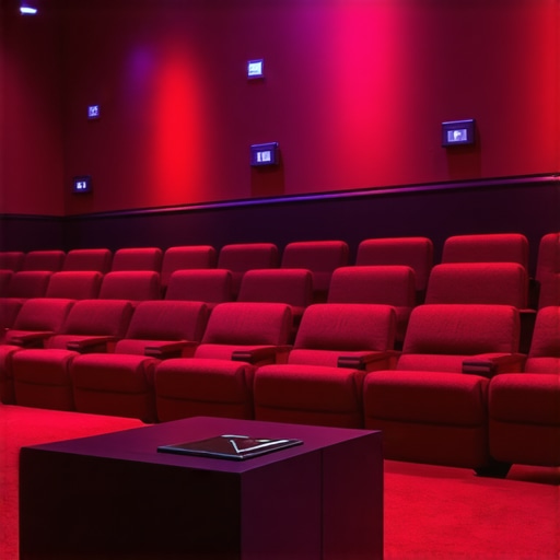 High-End Home Theater Setup with Acoustic Treatments and Smart Controls Luxury home theater room with acoustic panels, calibrated projector, and smart home devices