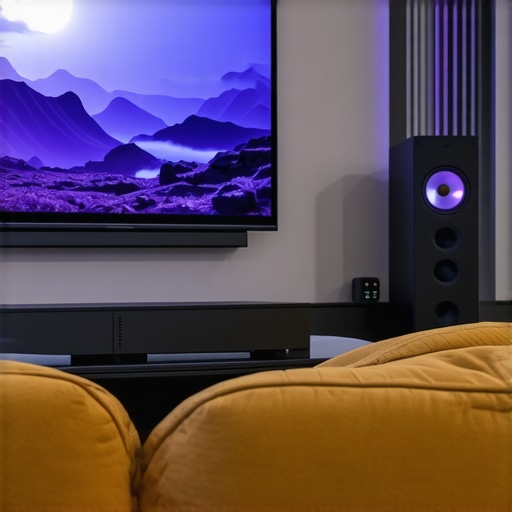 Home cinema room with OLED projector and surround sound