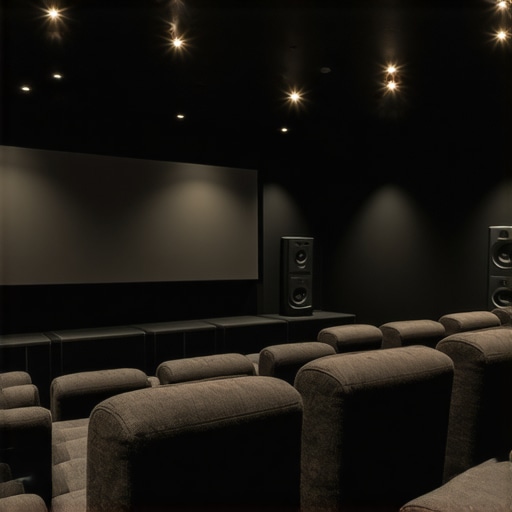 Optimal Home Cinema Setup A well-designed home theater room with high-end audio and video equipment