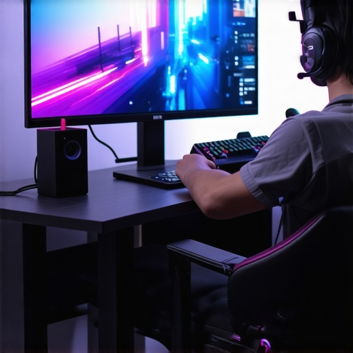 Assembling a High-Refresh-Rate Setup Person connecting HDMI cables and setting up a monitor for 120Hz gaming