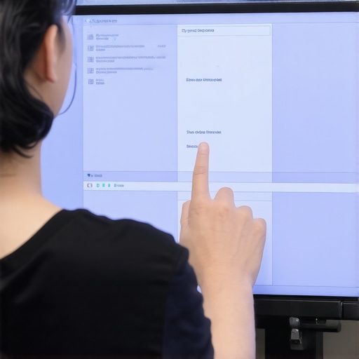 Person calibrating an OLED monitor's sharpness and contrast to improve text clarity