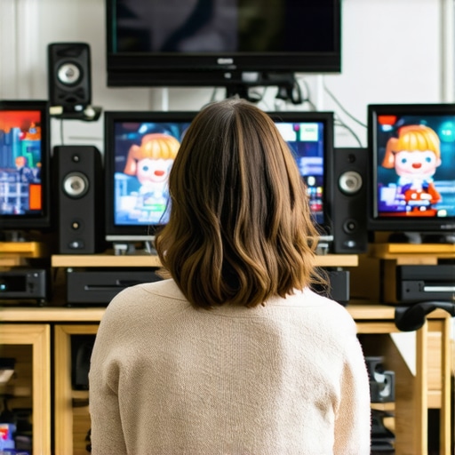 Person examining different TV and projector options for home cinema setup.