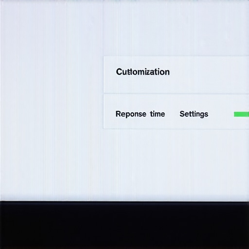 Monitor screen showing response time settings in the display menu