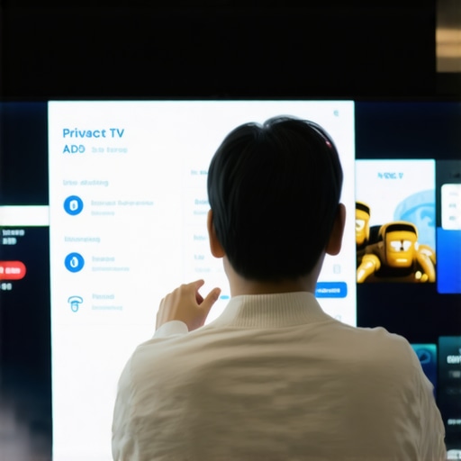 Person changing privacy settings on a smart TV menu for ad control