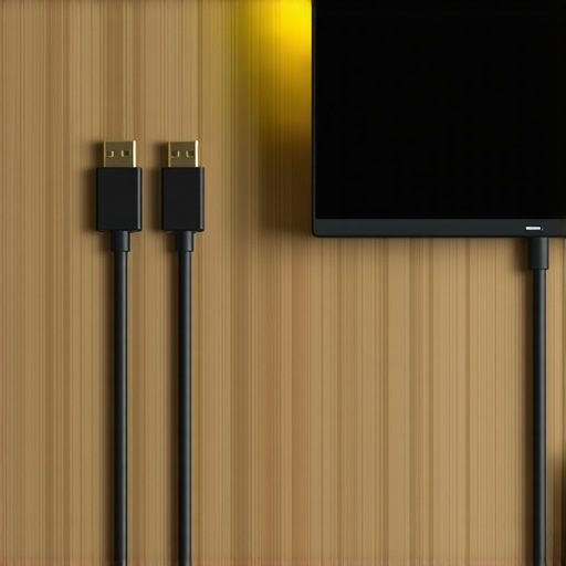 A high-quality HDMI cable plugged into a 4K monitor, illustrating proper connection and signal