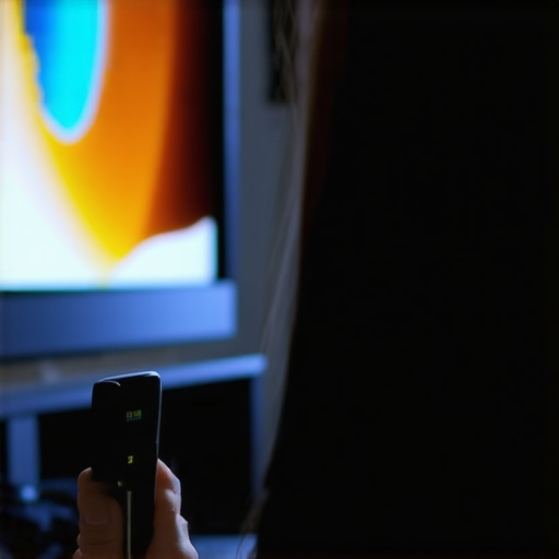 Person using a colorimeter to calibrate a monitor for optimal picture quality.