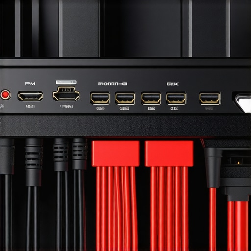 Organized and secured cables behind a wall-mounted TV with cable clips and raceways