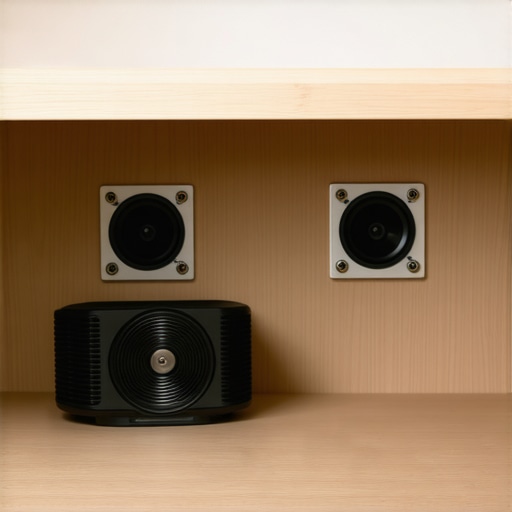 Diagram showing ventilation ports, fans, and airflow in a projector cabinet.