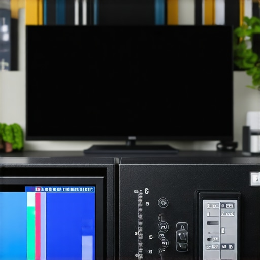 Home Cinema Calibration in Action Calibration device checking display accuracy in home theater