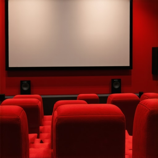 A well-organized home theater room demonstrating speaker placement and seating