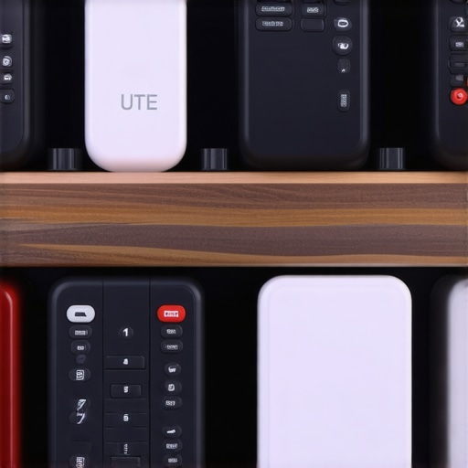 Organized Home Theater Remote Caddy A neatly arranged remote control caddy with labels and remotes in designated sections.