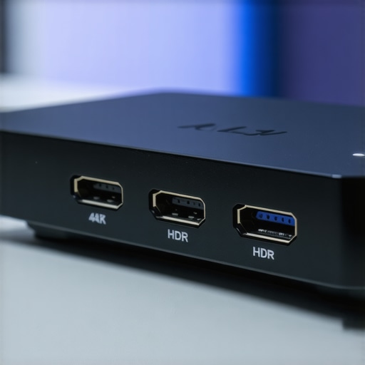 A high-definition streaming device showing 4K and HDR labels on the front panel.
