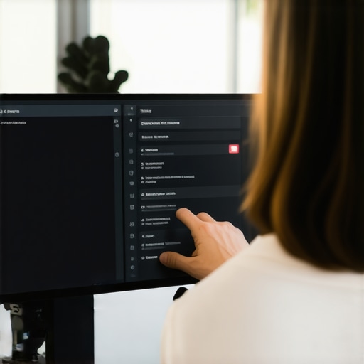 Person calibrating monitor settings on a computer to prevent flickering during movie watching.