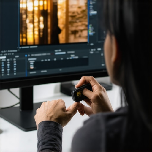 Calibrating Displays with a Colorimeter Person using a colorimeter to calibrate a computer monitor in a home setup