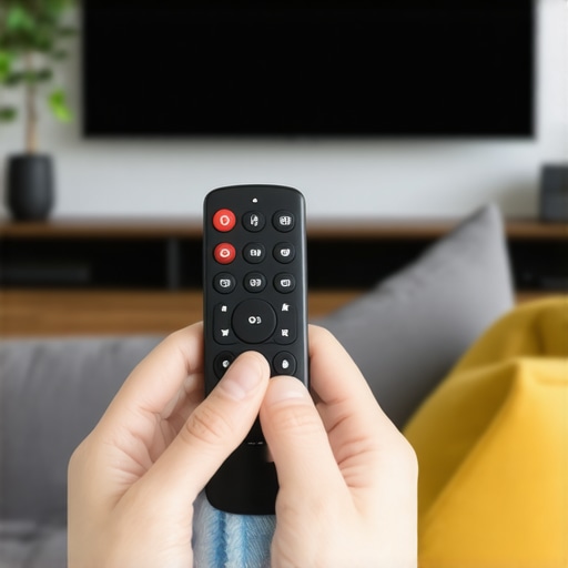 Cleaning the Remote Sensor for Better Signal Person gently wiping the sensor window of a TV remote with a cloth, improving signal response.
