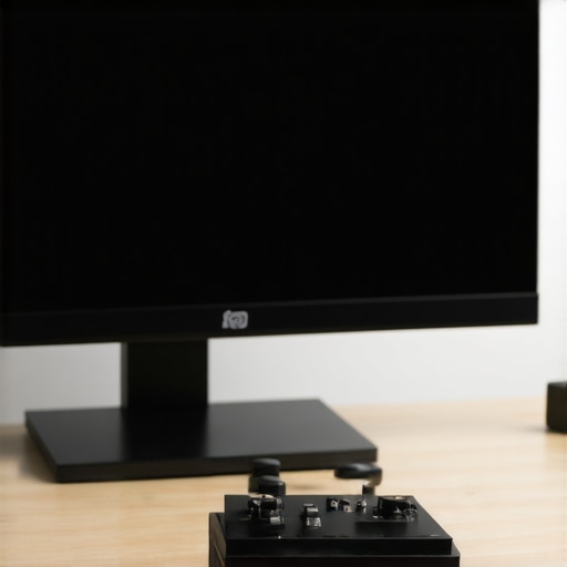Monitor Calibration Equipment in Use Person calibrating a monitor with a calibration device for optimal color accuracy
