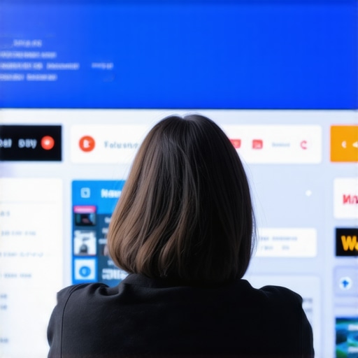 Person adjusting settings on a modern smart TV