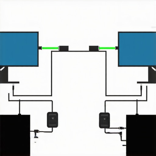 Optimizing dual monitor setup for performance Diagram showing proper cable connections and ergonomic placement for dual monitors.