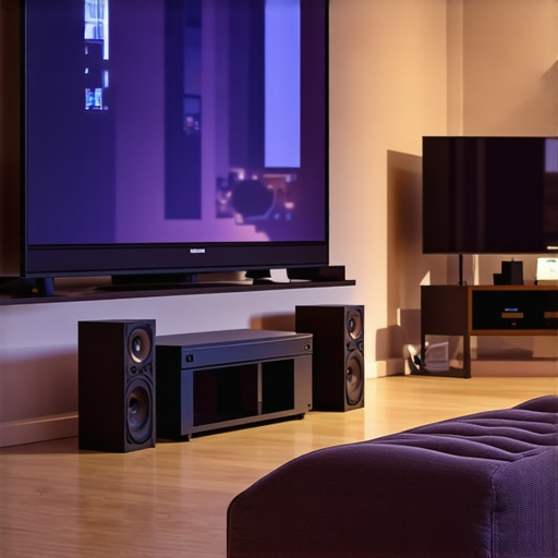Illustration of ideal speaker placement for immersive home cinema sound.