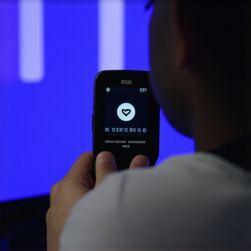 Person performing detailed color calibration on a home theater display with a spectrometer.