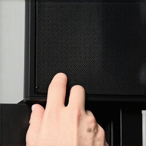 Close-up of masking tape being applied to surround speakers for optimal positioning