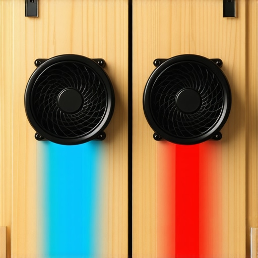 Active Ventilation for Hidden Projectors Push-pull cooling fan setup on a projector cabinet