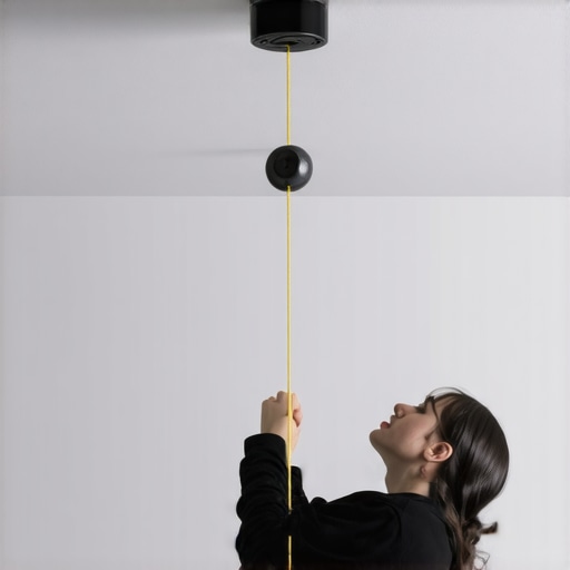 Aligning a projector with a plumb line A physical alignment method for projectors using a string and weight.