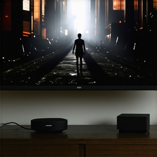 A calibrated 4K TV screen showing high-quality contrast in a dark living room.