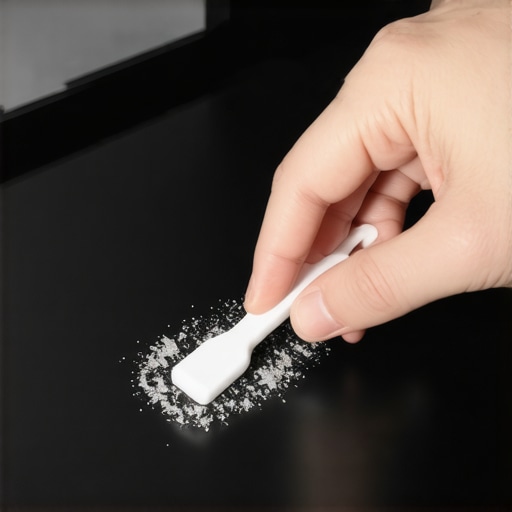 Cleaning a Matte Screen with a Vinyl Eraser A close-up of a white vinyl eraser removing a fingerprint from a matte monitor screen