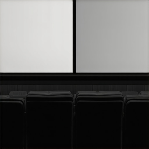 Comparing Projector Screen Contrast and Borders Comparison of a projector image on a white wall versus a professional screen with black velvet borders.