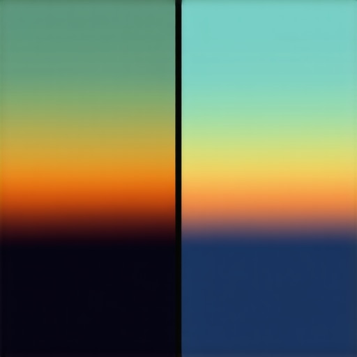 Close-up showing the difference between smooth 10-bit color gradients and 8-bit color banding on a monitor.