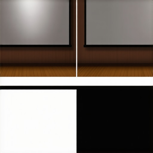 Comparison of High-Gain vs Matte Projector Screens Side-by-side view showing hotspotting issues on a high-gain screen compared to a uniform matte screen.