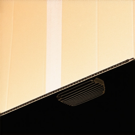 DIY Matte Black Projector Shield Close-up of a DIY projector light shield with black interior and ventilation gap.