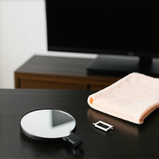 Essential Home Theater Maintenance Tools Mirror, microfiber cloth and velcro ties for TV and projector maintenance