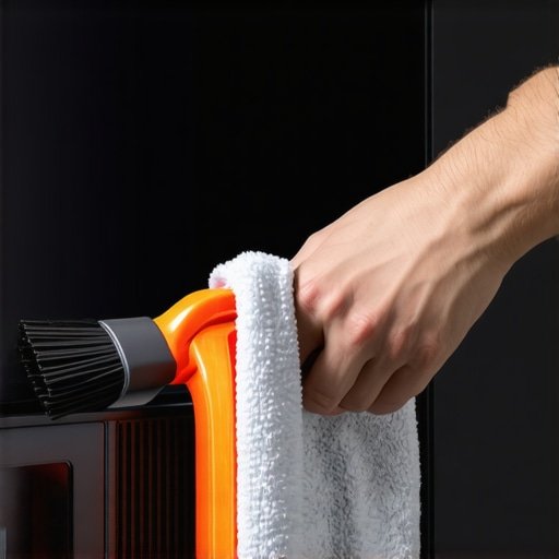 Essential TV and Monitor Maintenance Person cleaning dust from the back of a 4K television