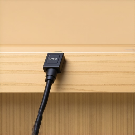 A close-up shot showing the holographic certification sticker on an HDMI cable to verify 4K bandwidth.