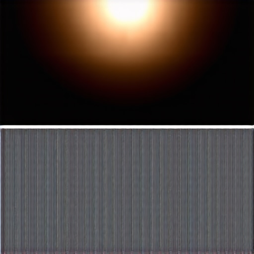 A visual demonstration of how high-gain projector screens can cause uneven brightness and hotspots in a living room.