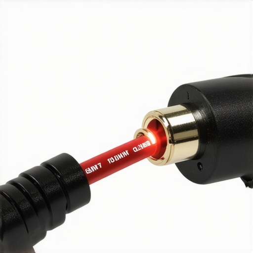 Installing a Toslink Optical Audio Cable A person plugging a glowing optical audio cable into a TV port to fix soundbar issues.