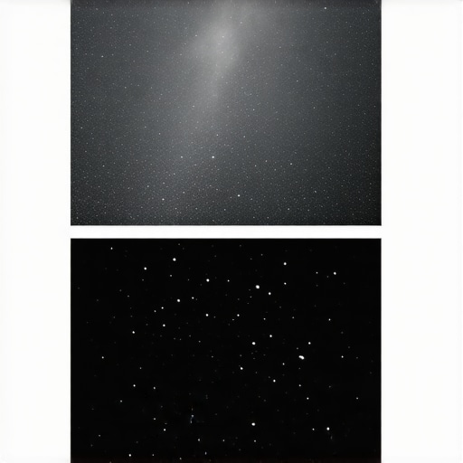 Local Dimming Performance Comparison Comparison of poor vs high-quality local dimming on a TV screen showing a night sky