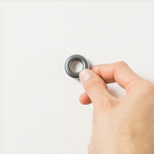 Close-up of using a magnet to find wall studs for TV mounting.