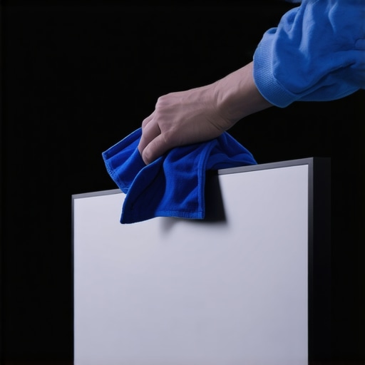 Maintaining OLED Panel Clarity A person carefully cleaning a premium television screen to prevent brightness loss from dust and smudges.