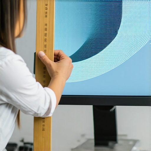 Measuring monitor curve distortion with a ruler A ruler held against a curved monitor showing the space created by the screen arc