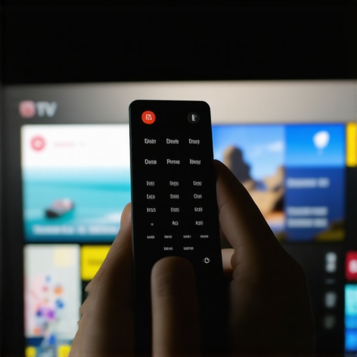 Navigating Smart TV System Menus A person adjusting background settings on a smart TV to improve performance.