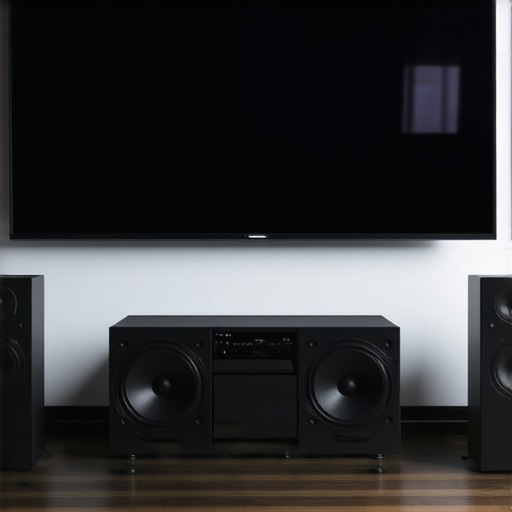 Optimized Dual Subwoofer Home Cinema Layout Professional home cinema setup showing dual subwoofers and clean cable management for better performance.