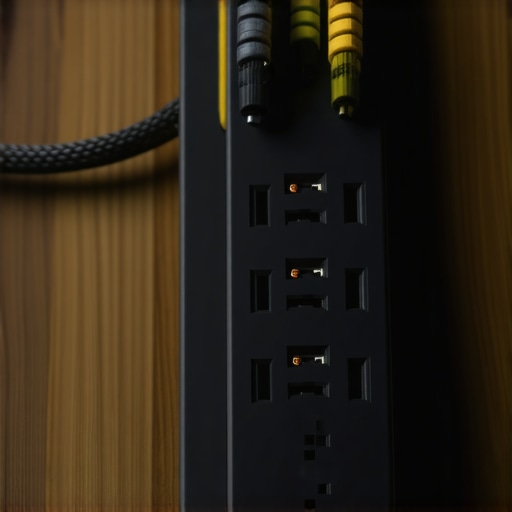 High-quality surge protector with organized power bricks and cables.