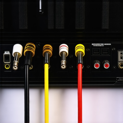 Properly managed and cleaned cables behind a smart TV to ensure audio quality.