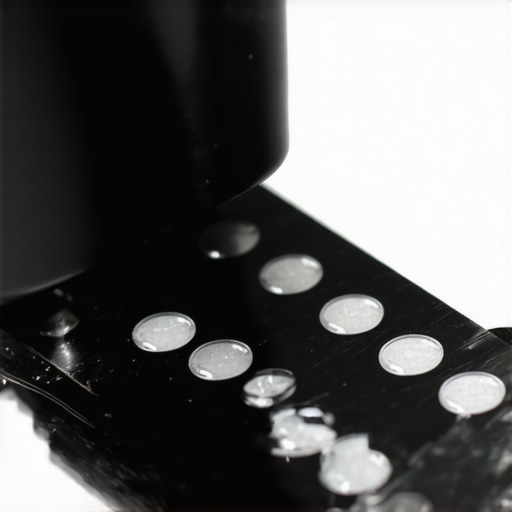 Precision cutting of light blocking tape Person punching circular holes in black tape to cover standby lights on a TV
