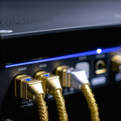 High-quality audio and video cables connected to a home cinema receiver