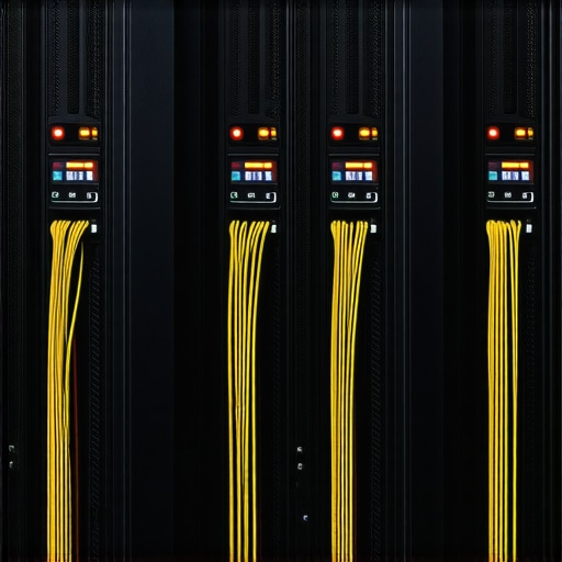 Professional Home Cinema Power Management A rack-mounted power conditioner with organized cabling for home theater maintenance.